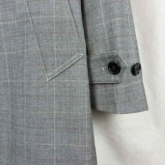 Banana Republic Mens Plaid Wool Blend Coat L Tailored Quiet Luxury Dark Academia - Picture 5 of 16